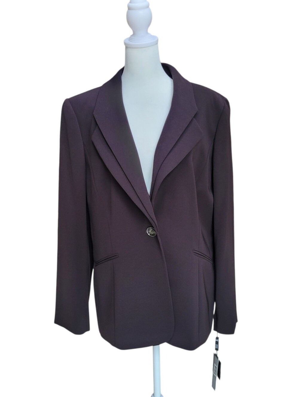 Tahari Artur Levine Women's Tailored Black Single-Button Blazer Size 14